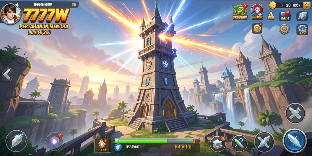 Screenshot gameplay Tower Defense seru di 7777W.