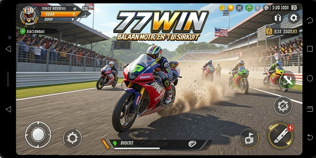 Screenshot gameplay yang menunjukkan intensitas balapan motor.