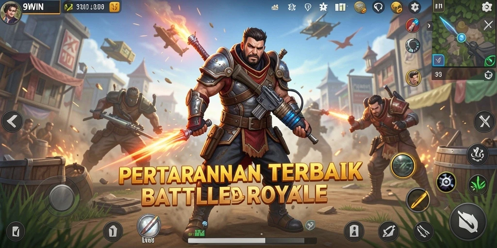Screenshot gameplay 9WIN dengan aksi seru Battle Royale.