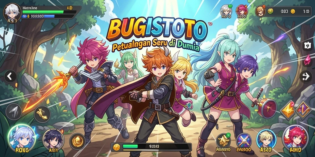 Tampilan gameplay seru dari BUGISTOTO dengan karakter Anime yang menarik.