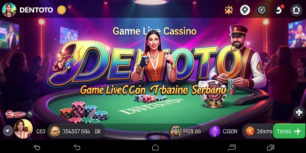 Tampilan gameplay DENTOTO dengan dealer langsung di Live Casino.
