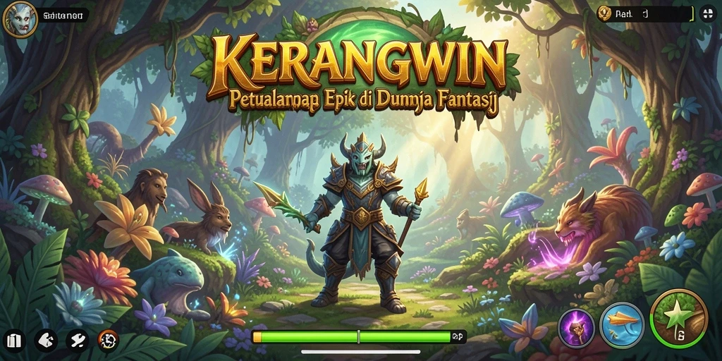 Screenshot gameplay KERANGWIN yang menampilkan aksi seru dalam pertempuran RPG.
