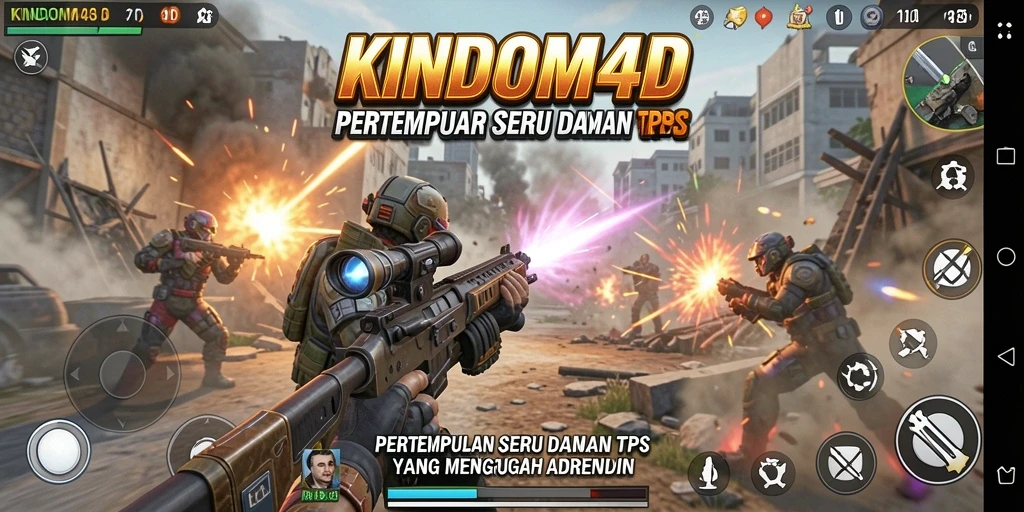 Screenshot menampilkan aksi heroik dalam permainan TPS.