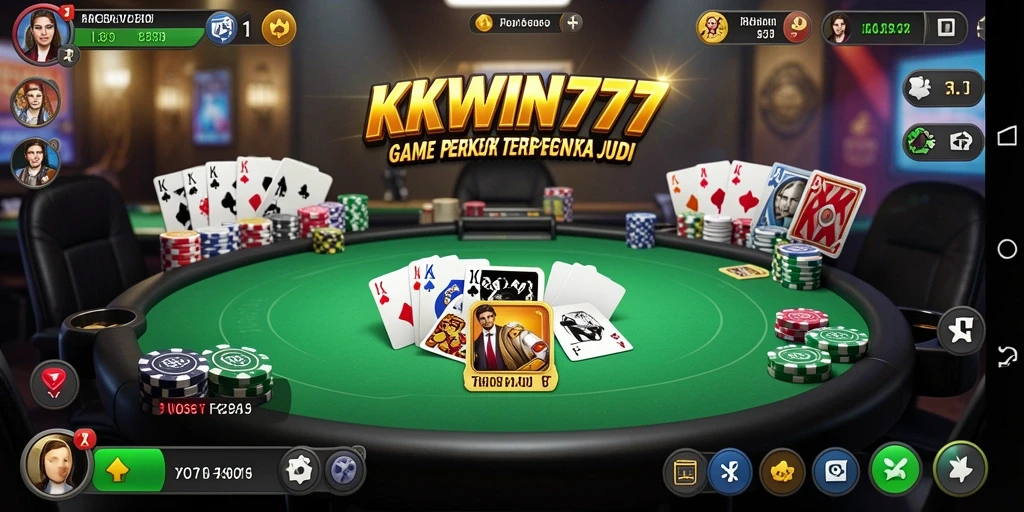 Screenshot gameplay KKWIN777 menampilkan aksi poker yang seru dan grafis menawan.