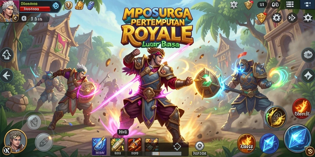 Tampilan gameplay MPOSURGA yang penuh aksi selama pertempuran Battle Royale.