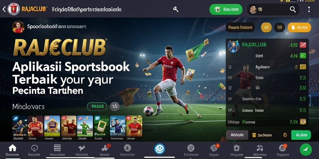 Tampilan menarik dari aplikasi RAJACLUB saat melakukan taruhan olahraga.