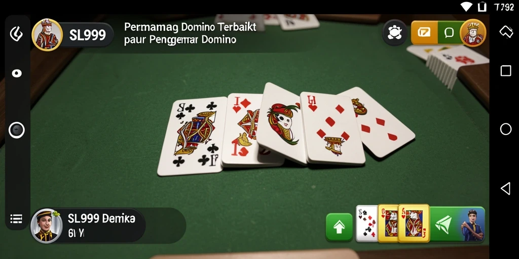 Tampilan layar permainan Domino yang seru dan mendebarkan.