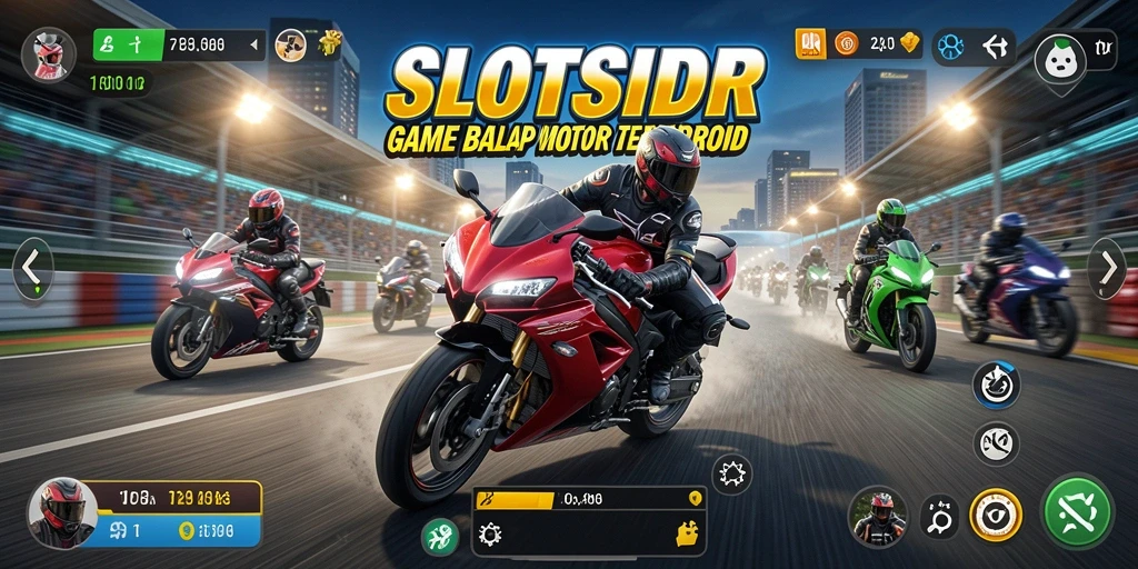 Gameplay mendebarkan di SLOTSIDR dengan balapan motor yang cepat.